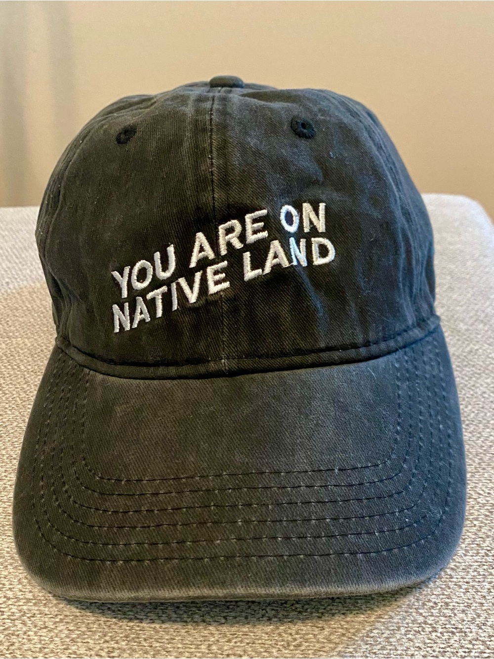 Urban Native Era 'You Are On Native Land' Organic Cap Black